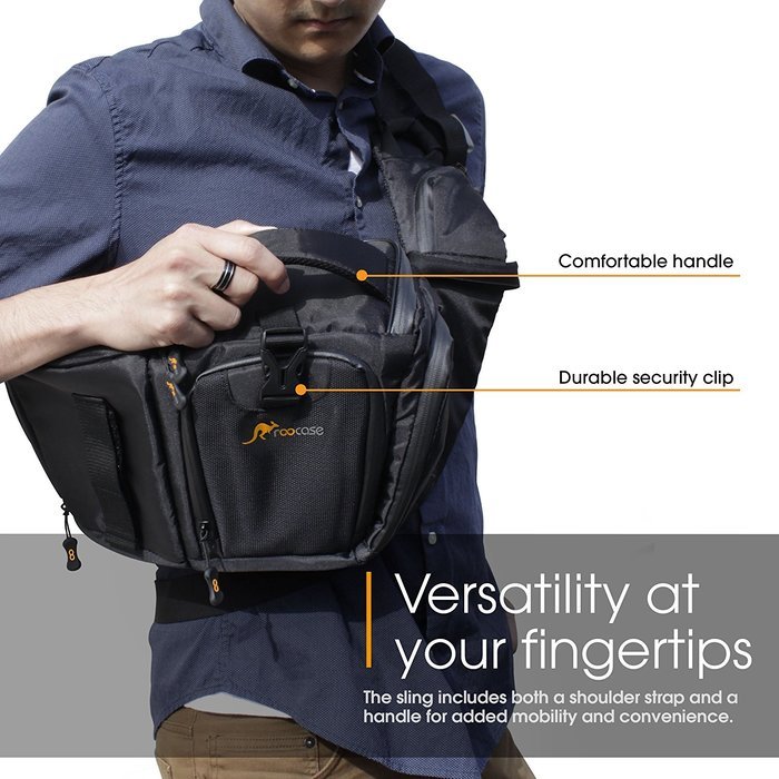 Large Camera Bag, rooCASE DSLR Camera Shoulder Case Bag N19