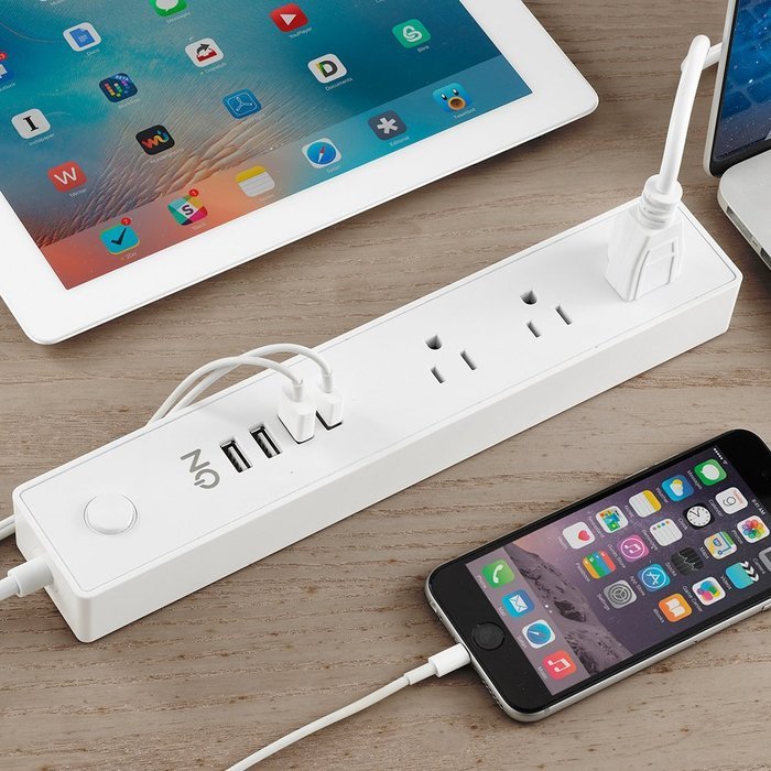 ON 3 AC Outlet Surge Protector Power Strip with 4 USB Charging Station, USB 3.1A Max Output with Level 6 Efficiency... N21
