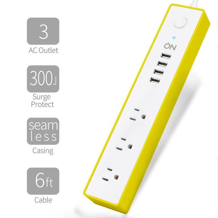 ON 3 AC Outlet Surge Protector Power Strip with 4 USB Charging Station, USB 3.1A Max Output with Level 6 Efficiency... N23