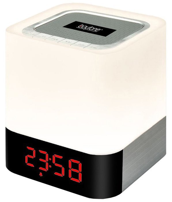 Boytone BT-83CR Portable FM Radio Alarm Clock Wireless Bluetooth 4.1 Speaker, 3-Way Night Light Touch Lamp, Built&ndash;in... N2