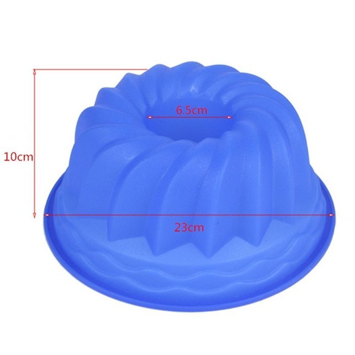 Silicone Swirl Bundt Ring Pan Shaped Cake Bread Pastry Silicone Mold Pan Bakeware Tray Mould Tool (Color: Sent... N4