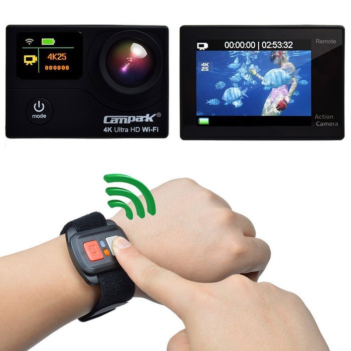 Campark Sports Action Camera-dual Screen, 4k 25fps, 1080p 60fps,wifi ...