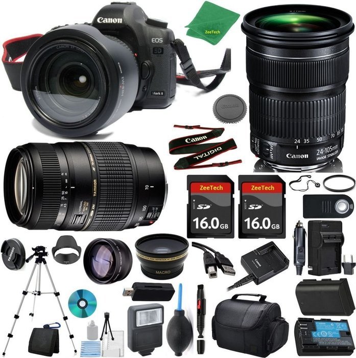 Canon EOS 5D Mark III Camera + 24-105mm STM + Tamron 70-300mm AF + 2pcs 16GB Memory + Case + Reader + Tripod +...