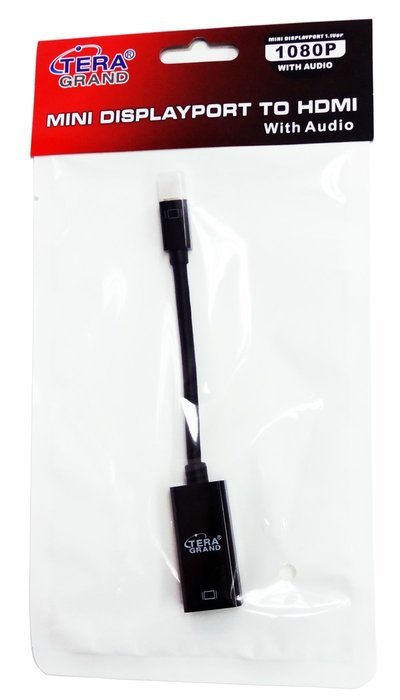 Tera Grand - Premium Mini DisplayPort to HDMI Adapter Cable with Audio Support - for Apple MacBook, MacBook Pro... N19