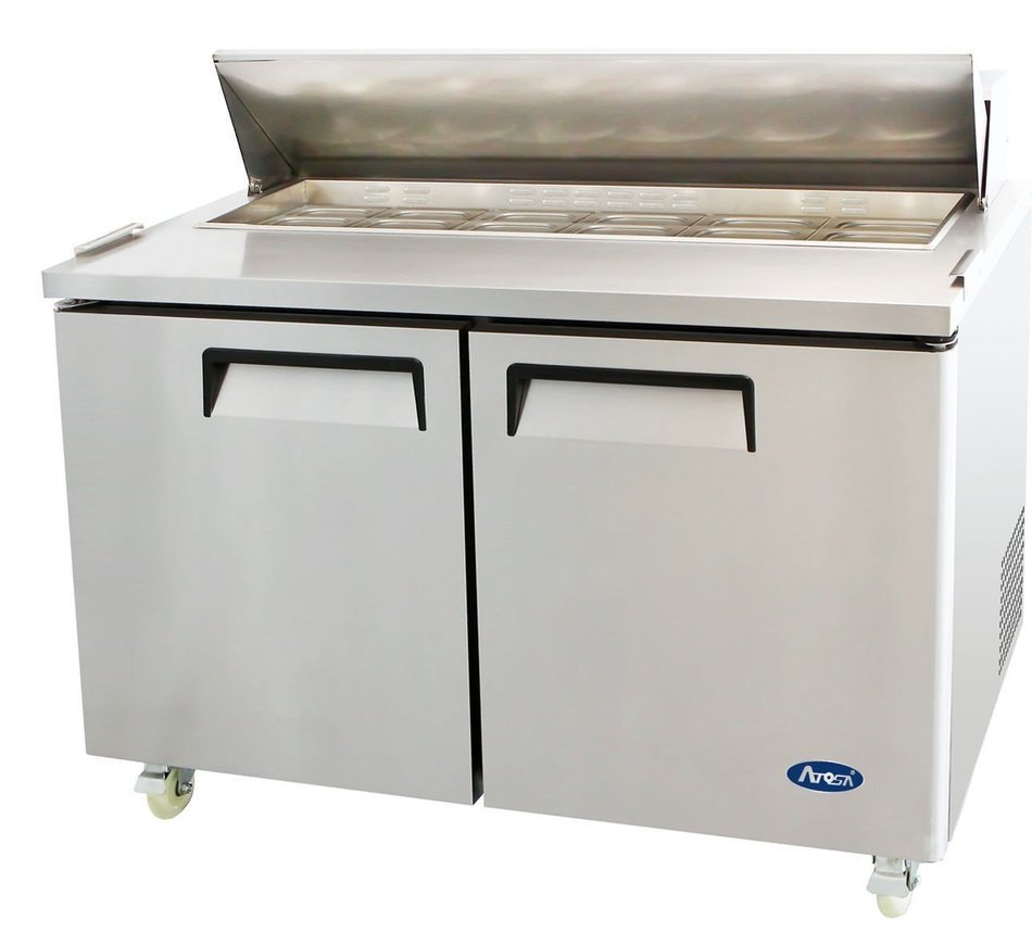 Atosa Usa MSF8303 Stainless Steel Sandwich Prep Table 60" 2-Door Refrigerator