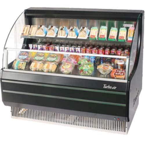 Turbo Air TOM50LB 50" Low Profile Display Merchandiser with Modern Design Attractive Glass Sides Environmental...