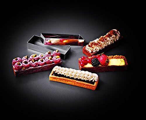 Matfer Bourgeat MozaIk Finger Tartlet Mold, 4-3/4 by 1-1/2", Gray