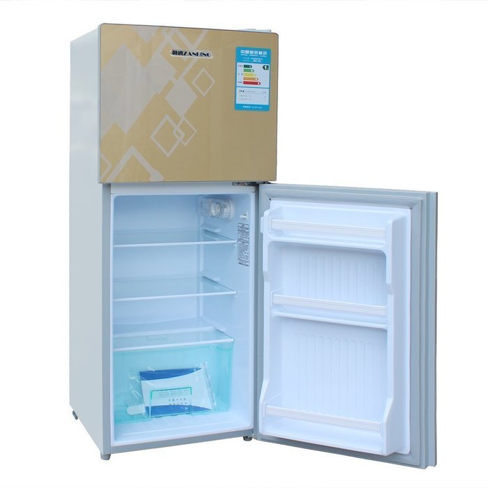 122L Double Door Ice Cream Top Freezer Milk Fruits Beer Soda Beverages Refrigerator Mini Cooler Home Office Apartment... N5