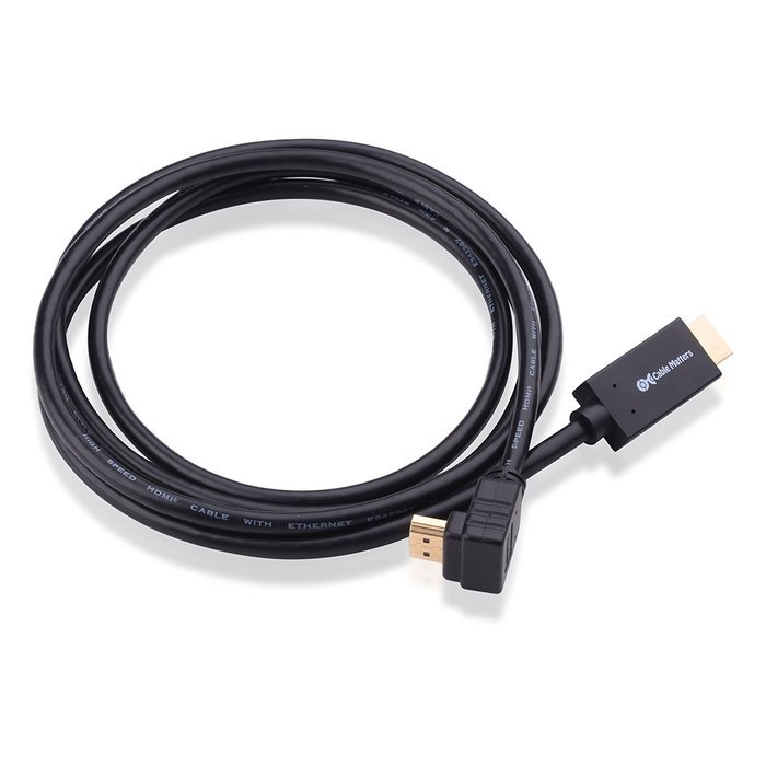 Cable Matters High Speed HDMI Cable with One 90 Degree Elbow 15 Feet - 3D and 4K Resolution Ready N16