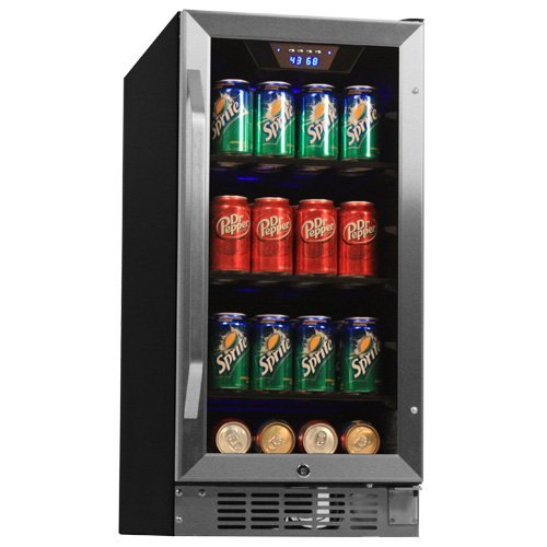 EdgeStar 80 Can Built-In Beverage Cooler - Black/Stainless Steel N6