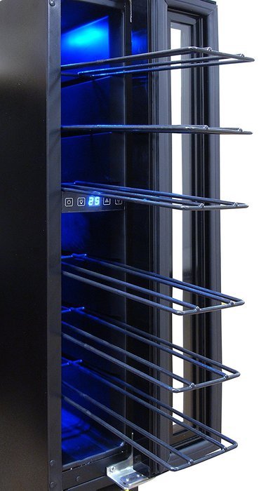 Vinotemp VT-7BMSL-FE 7-Bottle Mirrored Wine Cooler, Black N4
