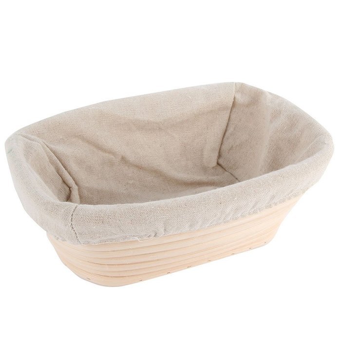 Gsha Rectangle Rattan Banneton Bread Proofing Basket Brotform W/Removable Lining Tool