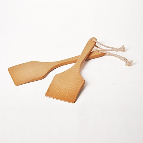 Nature beech wood spatula hand-carved polished wooden salad mixing spoon shovel cooking tools N2