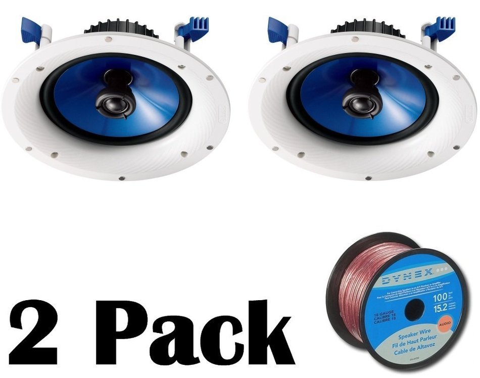 Yamaha Custom Easy-to-install In-Ceiling 2-Way 140 watts Moisture Resistant Speaker Set (Pair of 2) with a 8"...