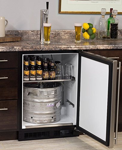 Marvel Built-In Kegerator Keg Dispenser - X-CLUSIVE Premium 2-Tap Direct Draw Kit - Black/Stainless N12