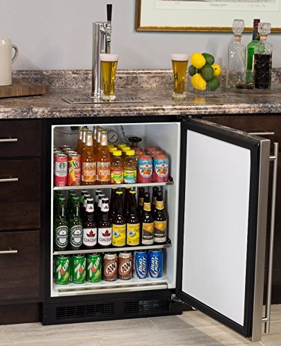 Marvel Built-In Kegerator Keg Dispenser - X-CLUSIVE Premium 2-Tap Direct Draw Kit - Black/Stainless N13
