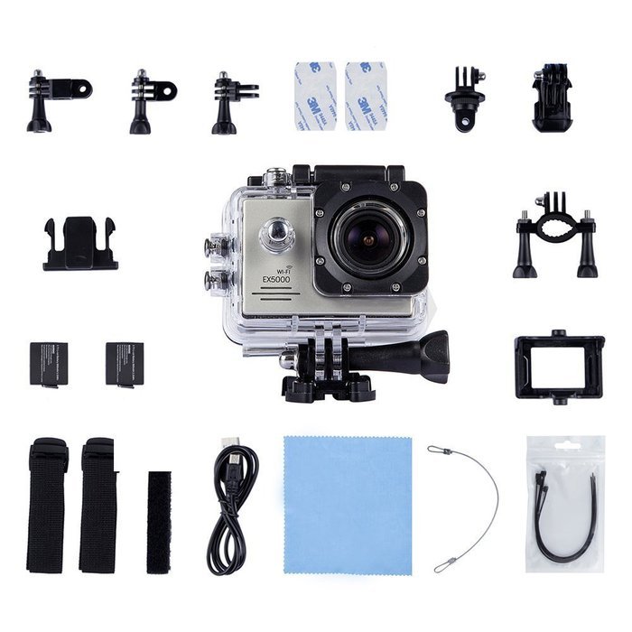 Mira-Tech Original EX5000 WIFI 2.0inch 14MP FHD Sports Action Camera waterproof with 2 Improved Batteries and... N5
