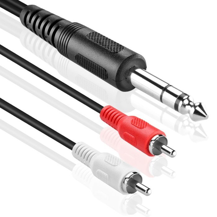 TNP Premium 1/4 Inch TRS To Dual RCA Audio Cable (6FT) - Male 6.35mm 1/4" TRS to 2RCA Connector Wire Cord Plug... N3