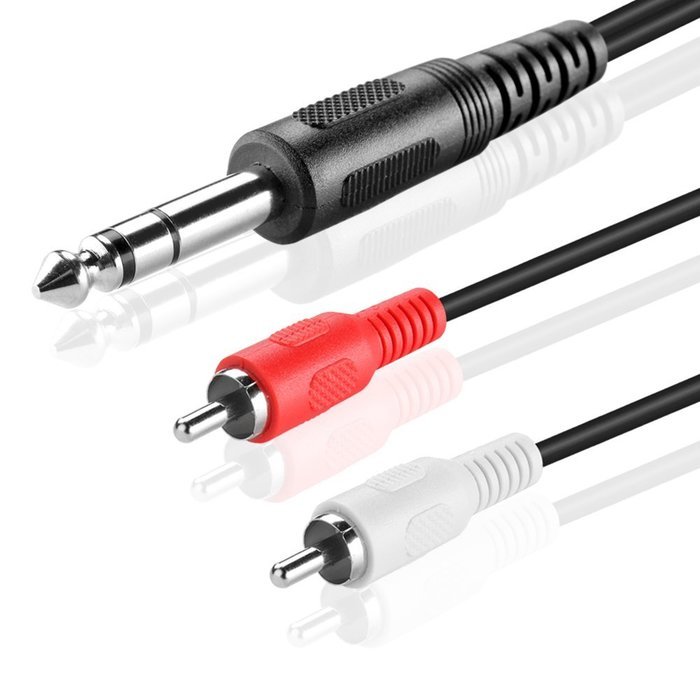 TNP Premium 1/4 Inch TRS To Dual RCA Audio Cable (6FT) - Male 6.35mm 1/4" TRS to 2RCA Connector Wire Cord Plug... N4