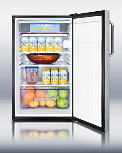 Summit CM421BLXSSTBADA 4.1 cu. ft. Capacity 19.88" Wide Compact Refrigerator Manual Defrost Adjustable Thermostat... N2