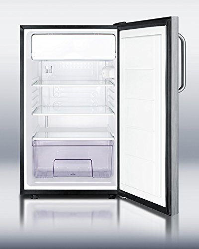 Summit CM421BLXSSTBADA 4.1 cu. ft. Capacity 19.88" Wide Compact Refrigerator Manual Defrost Adjustable Thermostat... N3