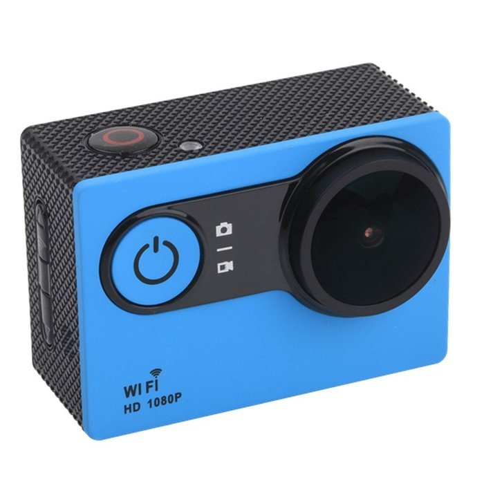 Choice Goods 2.0inch 12MP Wifi 170 Degree Wide Angle FULL HD 1080P Waterproof Sport Action Camera - Blue