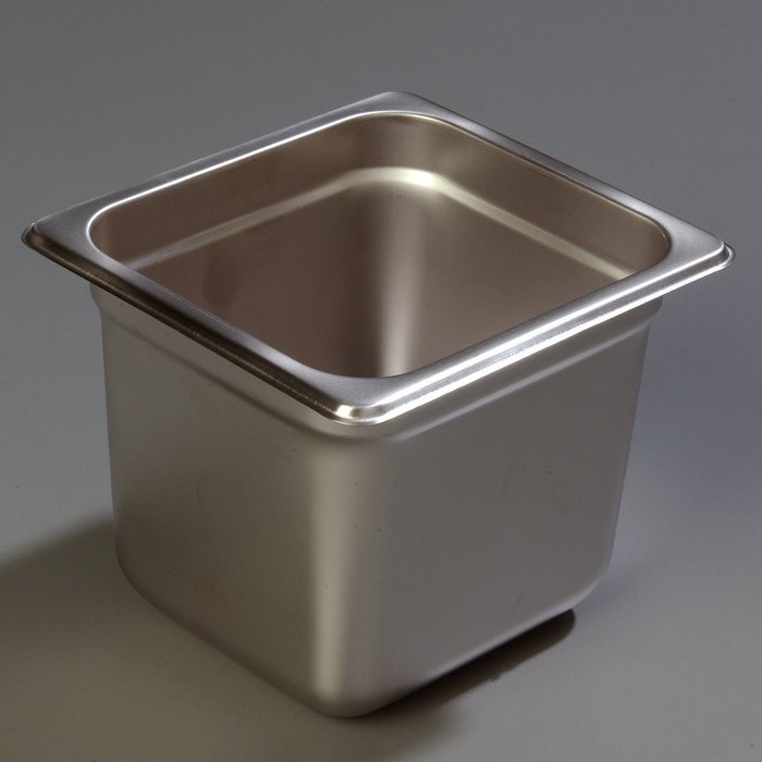 Carlisle 607166 Stainless Steel 18-8 DuraPan Light Gauge 1/6 Size Anti-Jam Food Pan, 2.8 quart Capacity, 6" x... N2