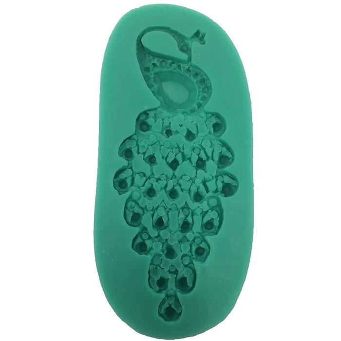 Funshowcase Peacoak Jewery Pastry Candy Silicone Mold for Cake Decorate, Polymer Clay, Crafting