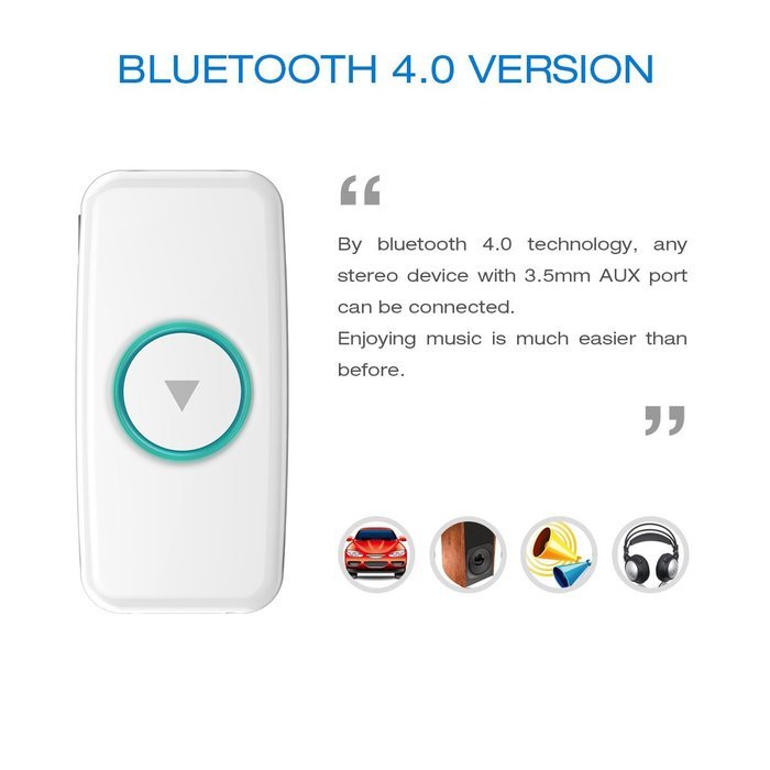 Doosl&reg; Bluetooth Receiver, 2nd Gen Portable Wireless Music Receiver Adapter for Audio Stereo Speaker & Car Kits... N4
