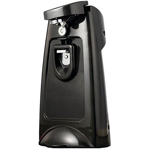 Brentwood Appliances J-29B Can Opener with Chromed Built-In Bottle Opener & Knife Sharpener, Black