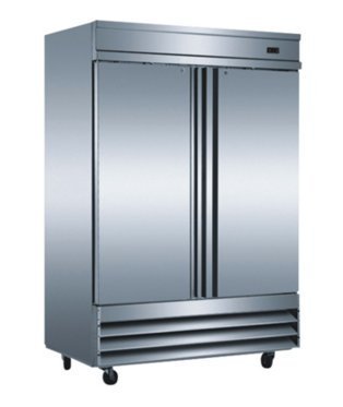 54" Two Section Solid Door Reach-In Refrigerator - 46.5 Cu. Ft.