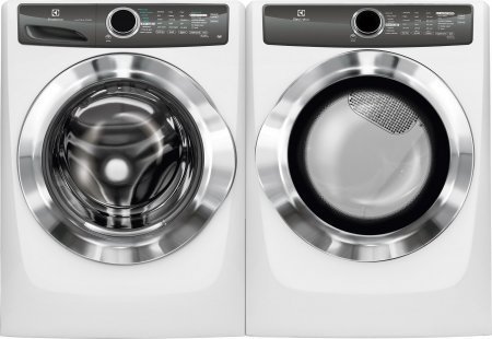 Electrolux White Front Load Laundry Pair with EFLS517SIW 27" Washer and EFME517SIW 27" Electric Dryer N2