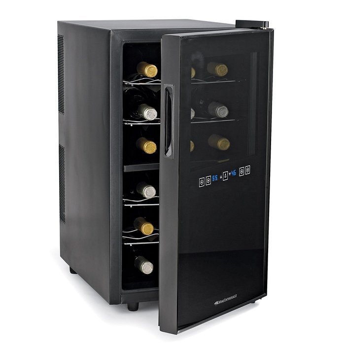 Wine Enthusiast Silent 18 Bottle Two-Temp Touchscreen Wine Refrigerator N3