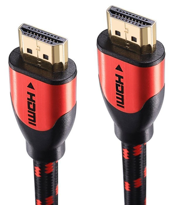 JINPIN Ultra High Speed hdmi cable-BC 50ft black/red with Braided Cord support Ethernet ,3D,4K and Audio Return... N2