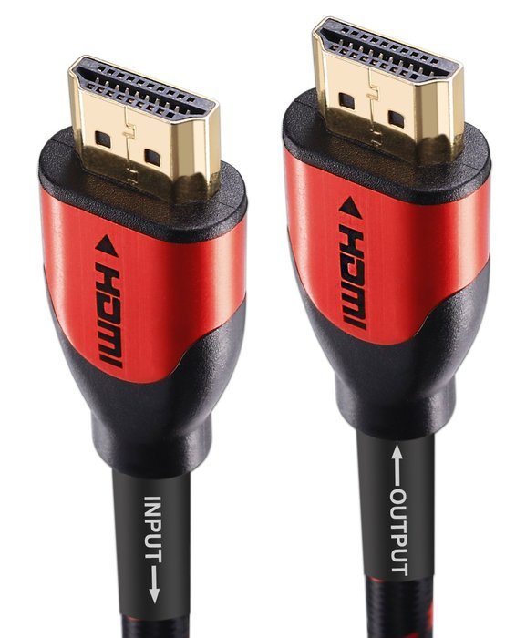 JINPIN Ultra High Speed hdmi cable-BC 50ft black/red with Braided Cord support Ethernet ,3D,4K and Audio Return... N5