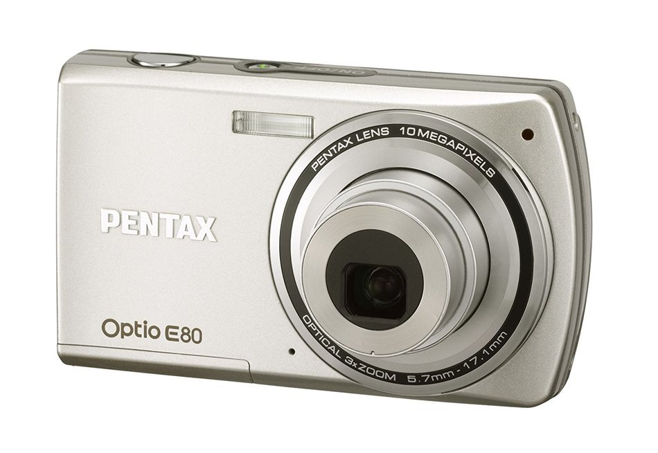 Pentax Optio E80 10MP Digital Camera with 3x Wide Angle Optical Zoom and 2.7-inch LCD (Silver) N3