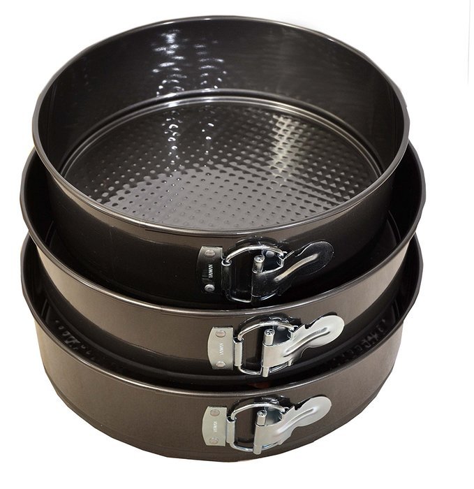 Non-stick Springform Cake Pan Set of 3 - (9" / 9.75" /10.5" ) Dia X 2.75" H