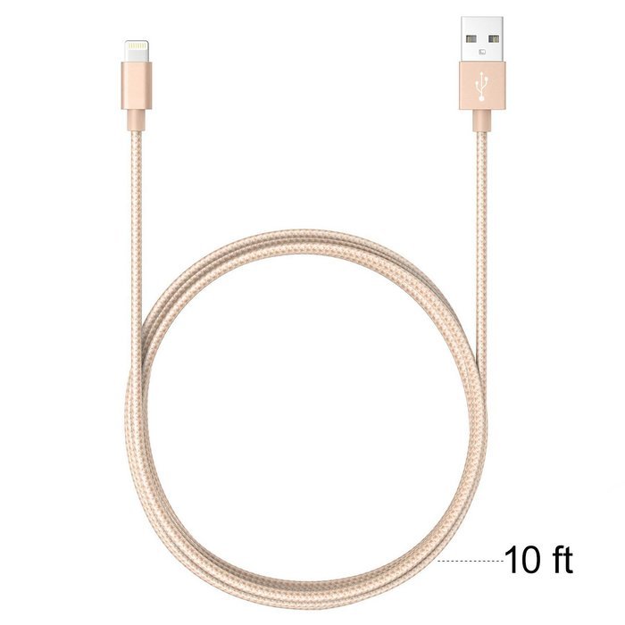 Lightning Cable, VP 2Pack 10 FT iPhone Charger Cord nylon braided for Apple iphone SE, iPhone 7, 6s, 6s+, 6+,... N38