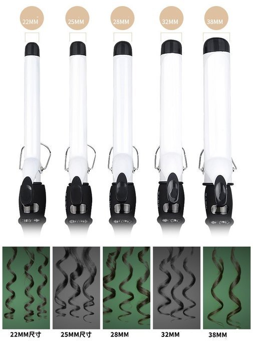 Flee Curling Iron with Multi-Heat Control Ceramic Home Collection Perfect Digital Ceramic Curling (28MM, White) N6