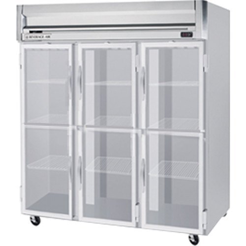 Beverage-Air HFPS3-5HG Horizon Series Three Section Glass Half Door Reach-In Freezer 74 cu.ft. Capacity Stainless...