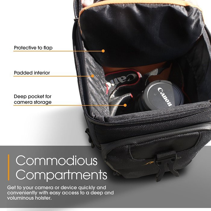 Large Camera Bag, rooCASE DSLR Camera Shoulder Case Bag N21