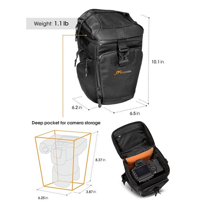 Large Camera Bag, rooCASE DSLR Camera Shoulder Case Bag N23