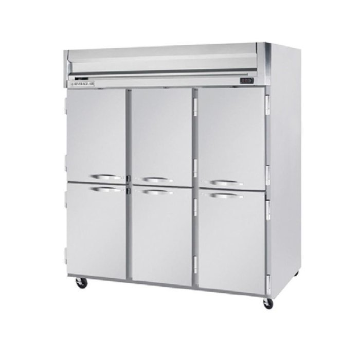 Beverage-Air HFS3-5HS 78" Horizon Series Three Section Solid Half Door Reach-In Freezer 74 cu.ft. Capacity Stainless...