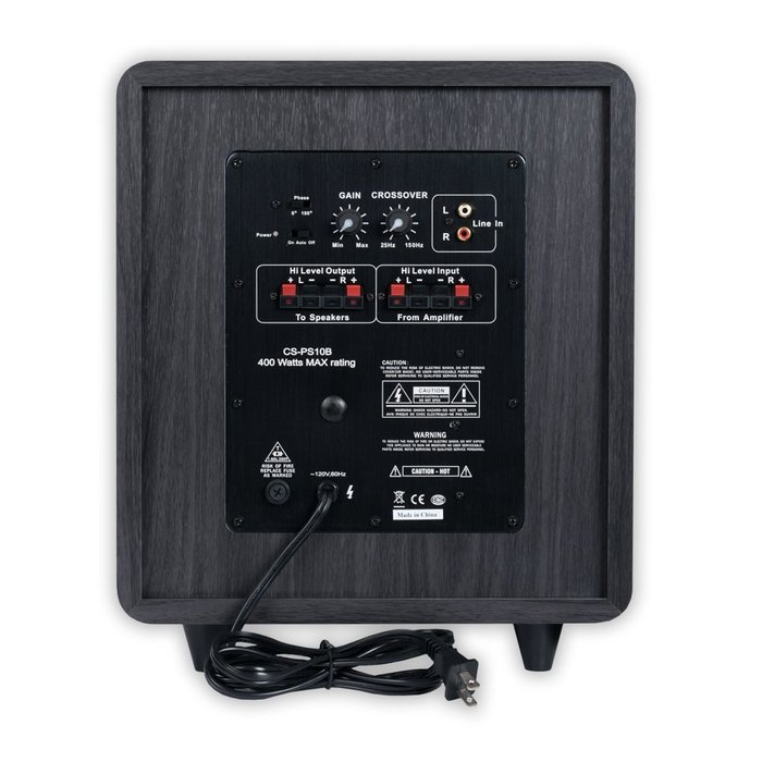 Acoustic Audio CS-PS65-B Front Firing Subwoofer (Black) N9