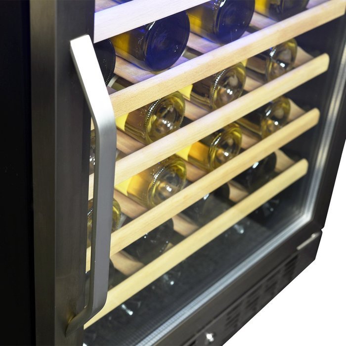 NewAir AWR-520SB 52 Bottle Built in Compressor Wine Cooler, Stainless Steel & Black N4
