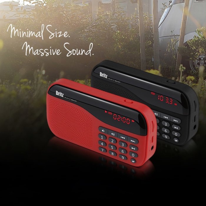 Britz BA-PR1 Sound Walk MP3 FM Radio For Your Parents or Language Sturdy, Outdoor Activity in Black N4