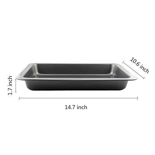 Ayamaya 14.7*10.6" Rectangular Carbon Steel Cookie Sheet Pan Cookies Tray Jelly Roll Pan with Nonstick Coating