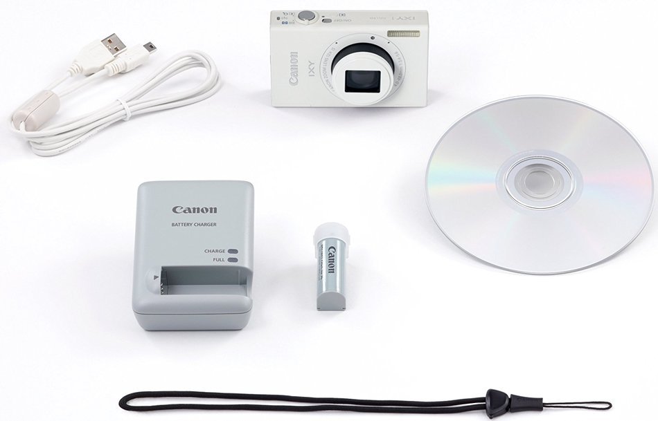 Canon Digital Camera IXY 1 (White) 12x Optical Zoom Wi-Fi IXY1(WH) - International Version