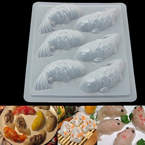 Cute 3D Koi Fish Cake Chocolate Molds Pan Jelly Handmade Sugar Craft Mold Mould N2