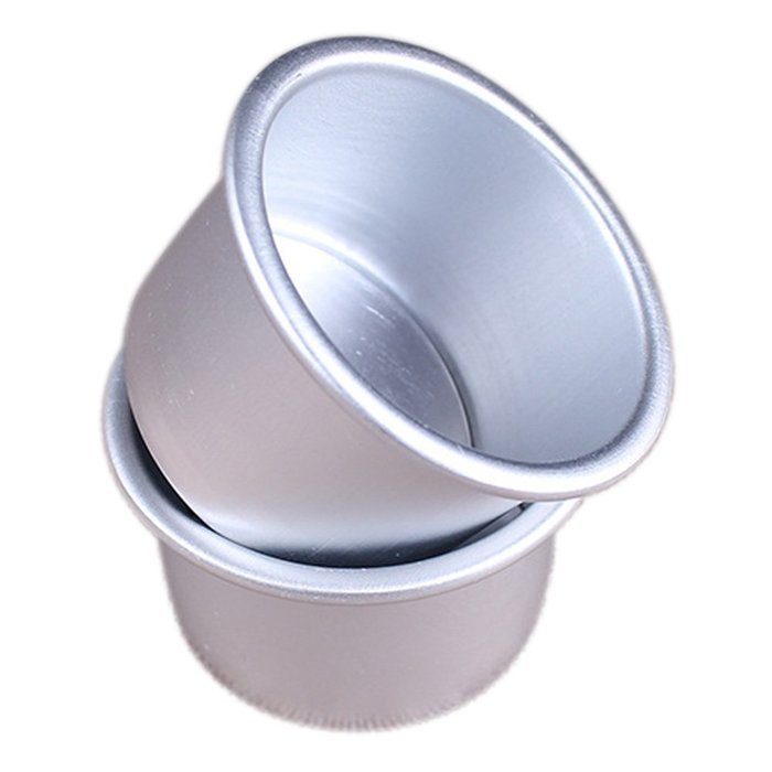 Jcrystal 5Pcs/Pack 2" Aluminum Alloy Cake Mold Removable Bottom Pudding Mold DIY Baking Kitchen Tools N3